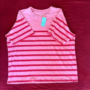Pink and Red Striped T-Shirt